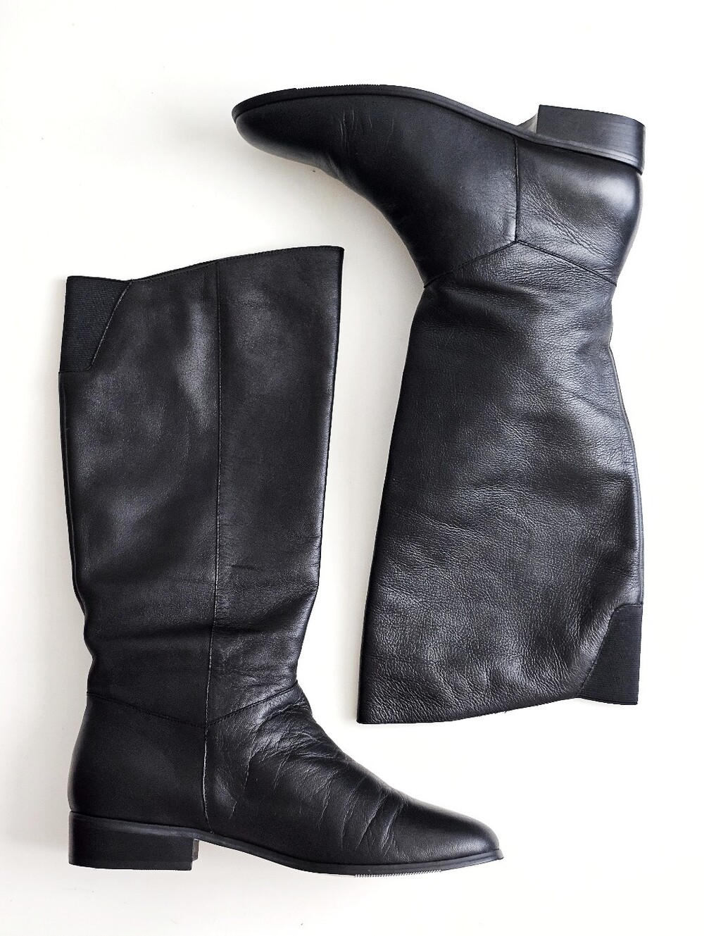 Vintage St. John's Bay Black Leather Knee High Riding Boots Women's 8.5M